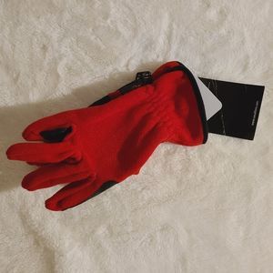 Covalliero Fleece Gloves, Red and Black